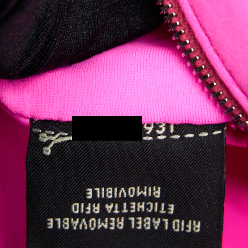 Fendi Baguette Bag Lycra FF Embossed Bright Pink SHW