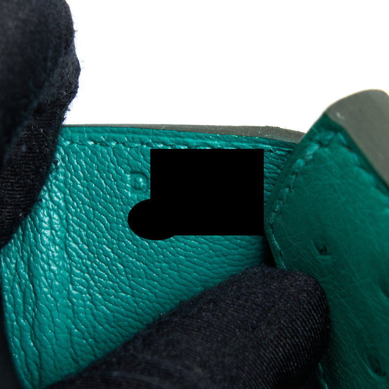 Hermes Birkin 30 Ostrich U1 Vert Verone GHW Stamp D