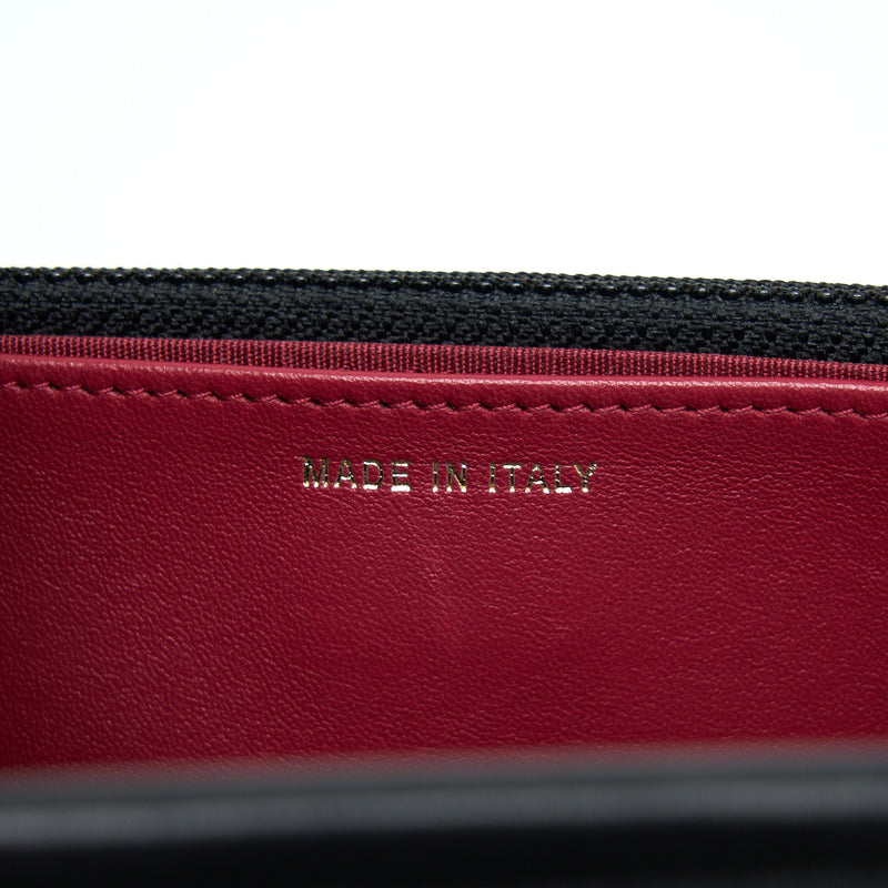 Chanel 21S Wallet On Chain With Pearl/CC logo Round Handle Lambskin Black Brushed GHW