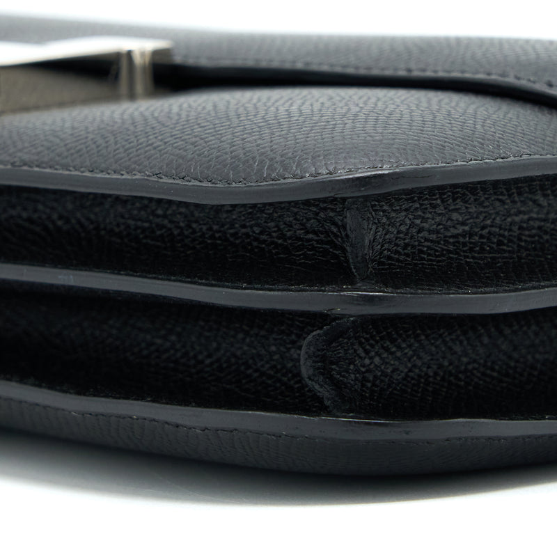 Hermes Constance Elan Epsom Black SHW Stamp Square O