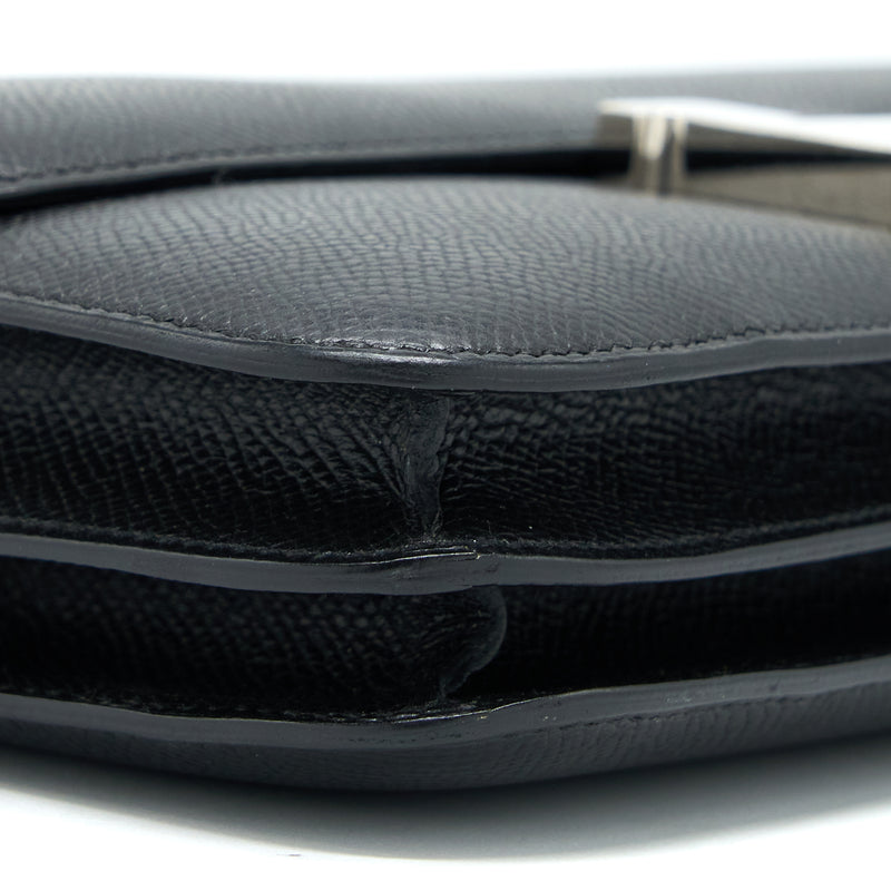 Hermes Constance Elan Epsom Black SHW Stamp Square O