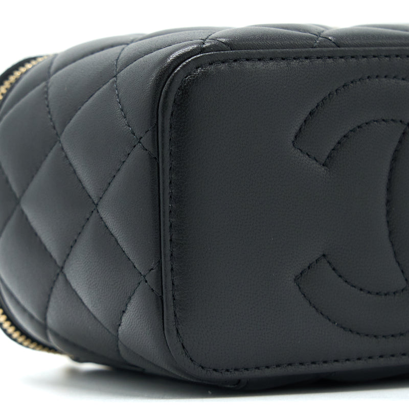 Chanel 23C Pearl Crush Long Vanity Lambskin Black LGHW (Microchip)
