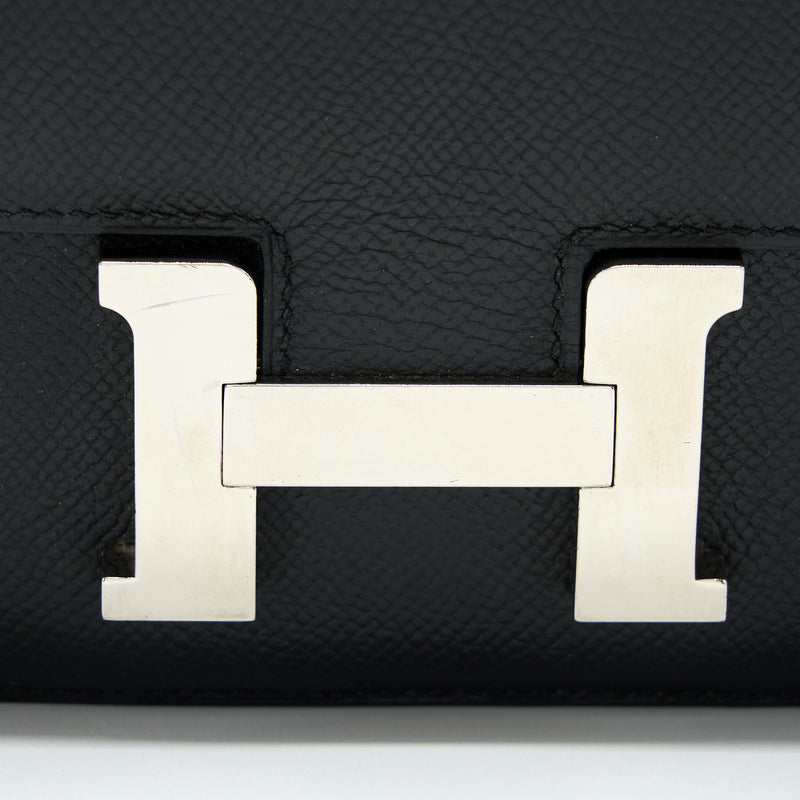 Hermes Constance Elan Epsom Black SHW Stamp Square O