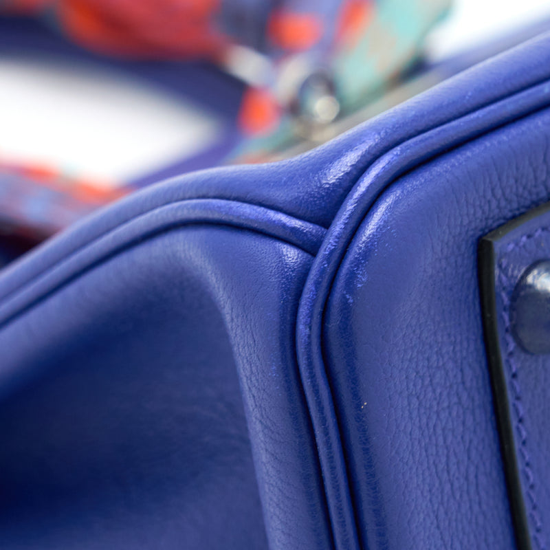 Hermes Birkin 30 Taurillon Novillo Blue Saphir SHW Stamp C