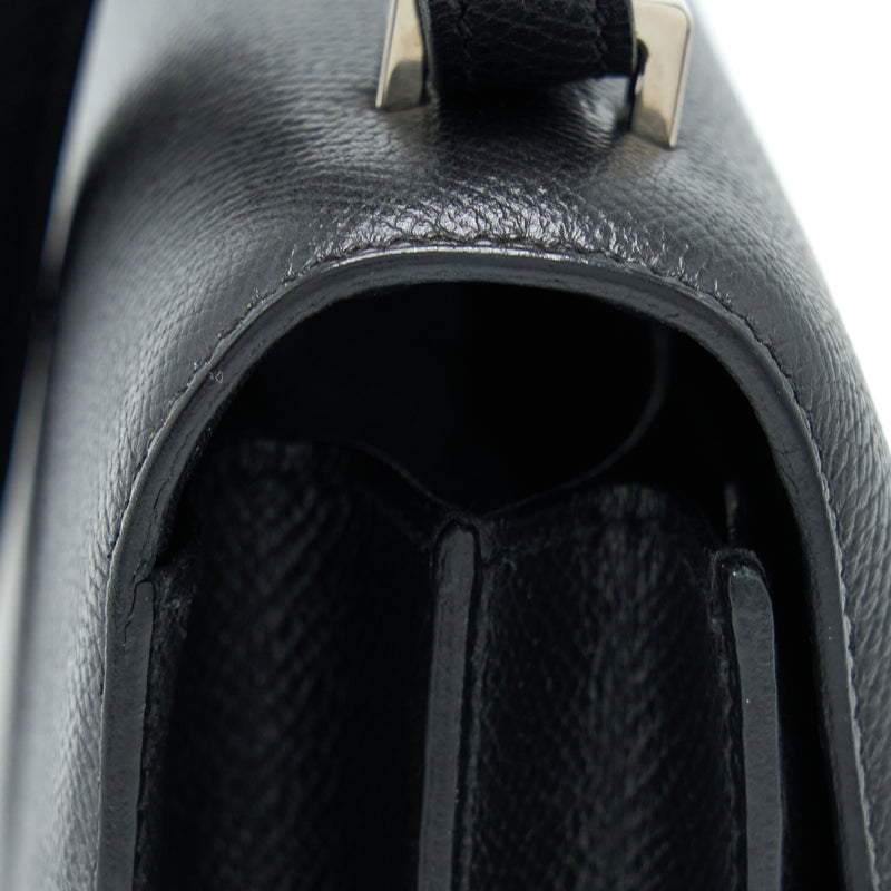 Hermes Constance Elan Epsom Black SHW Stamp Square O