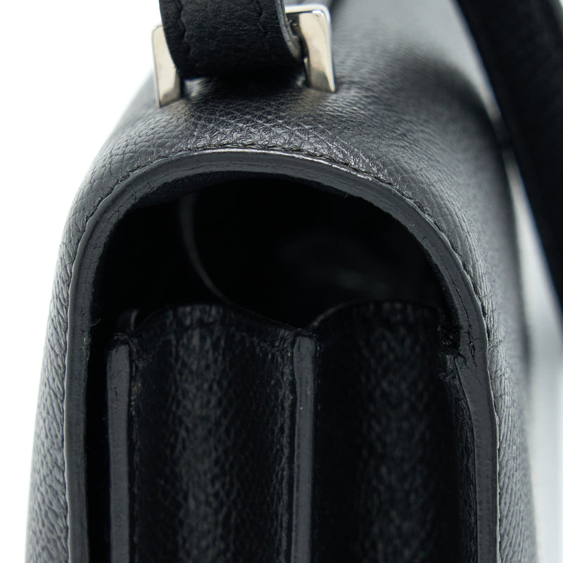 Hermes Constance Elan Epsom Black SHW Stamp Square O