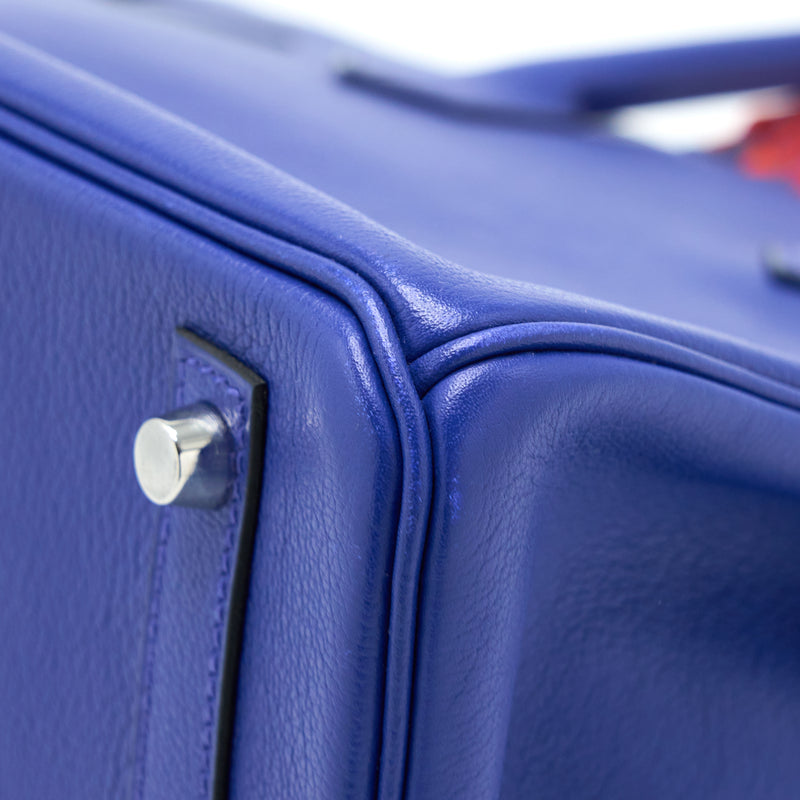 Hermes Birkin 30 Taurillon Novillo Blue Saphir SHW Stamp C