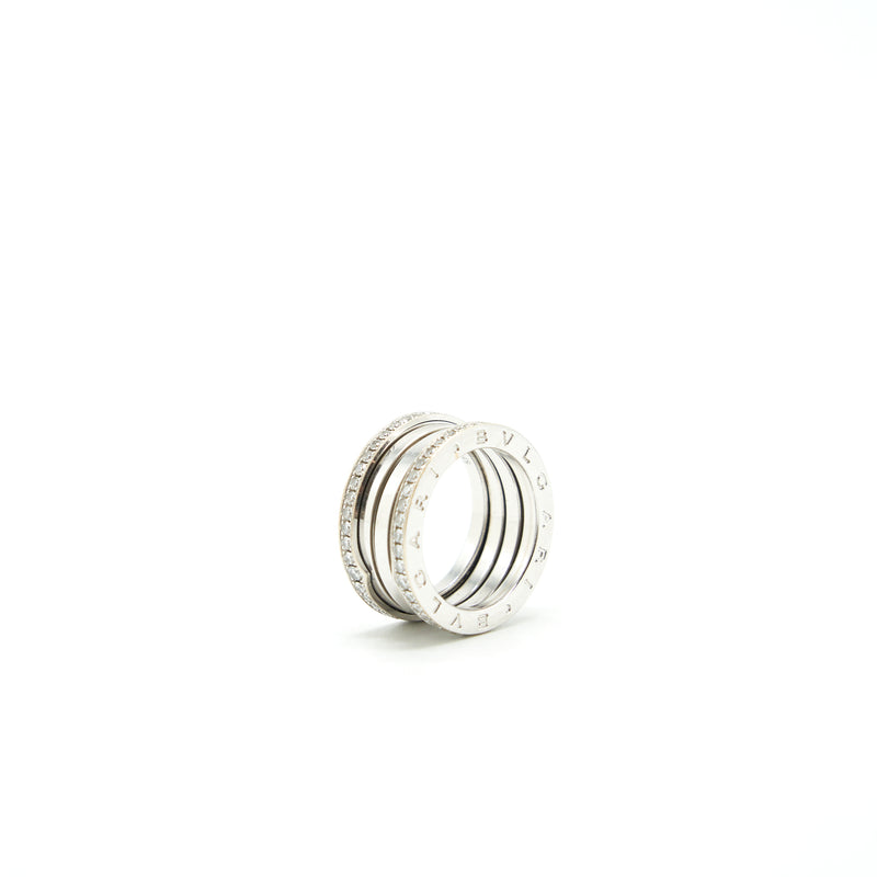 Bvlgari B.Zero 1 Size 57 Three Band Ring In White Gold With Diamonds