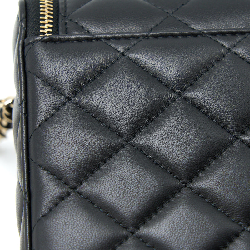 Chanel 23C Pearl Crush Long Vanity Lambskin Black LGHW (Microchip)