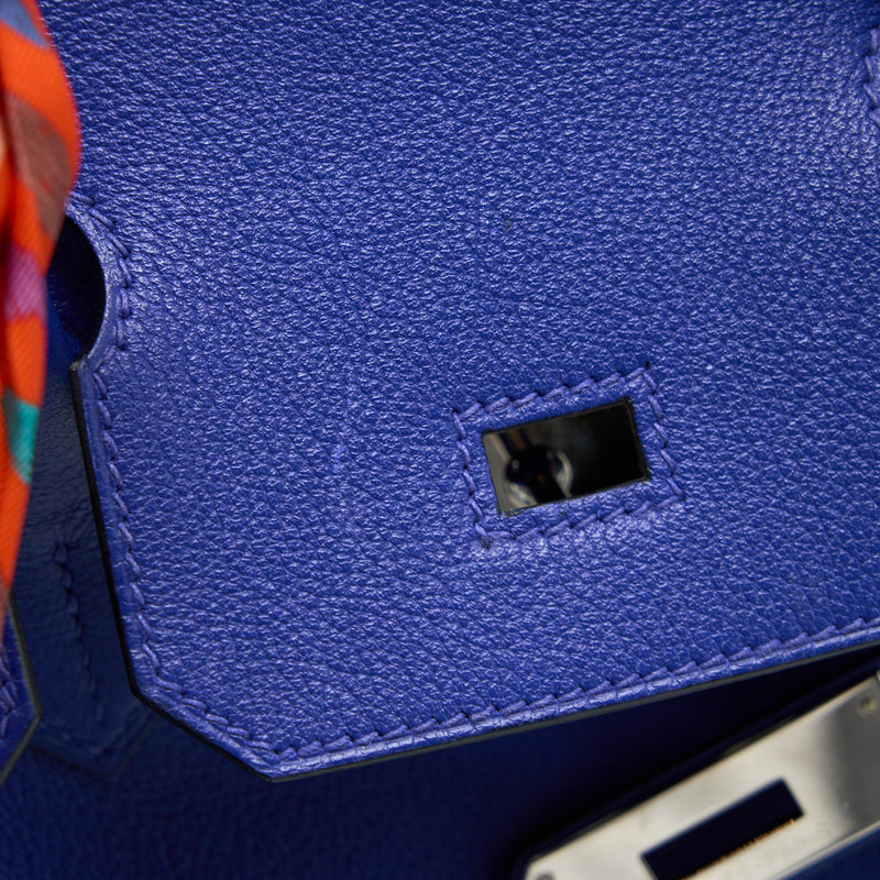 Hermes Birkin 30 Taurillon Novillo Blue Saphir SHW Stamp C