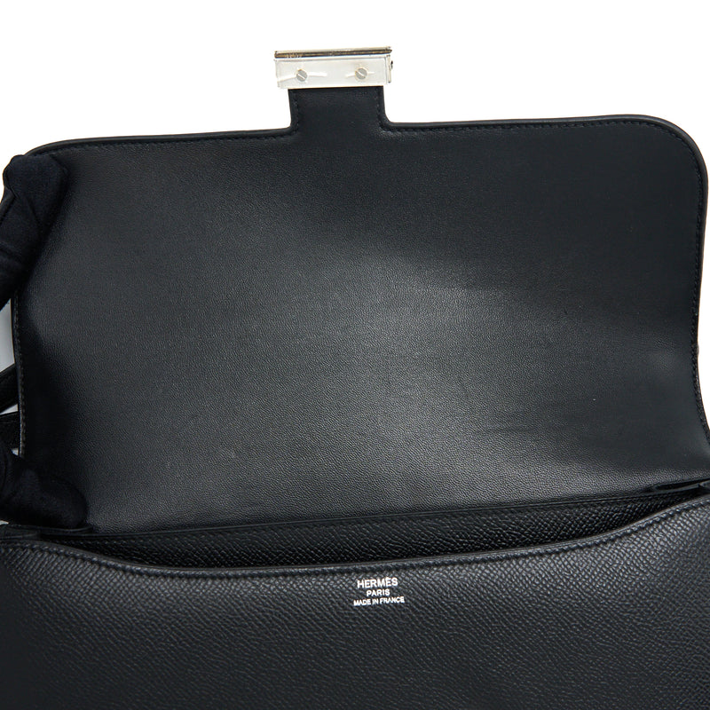 Hermes Constance Elan Epsom Black SHW Stamp Square O