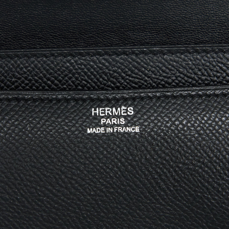 Hermes Constance Elan Epsom Black SHW Stamp Square O