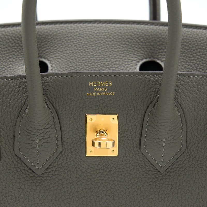 Hermes Birkin bag 25 Gris meyer Togo leather Silver hardware