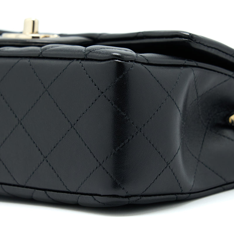 Chanel Mini Rectangular Lambskin Black LGHW(Microchip)