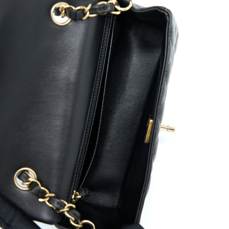 Chanel Mini Rectangular Lambskin Black LGHW(Microchip)