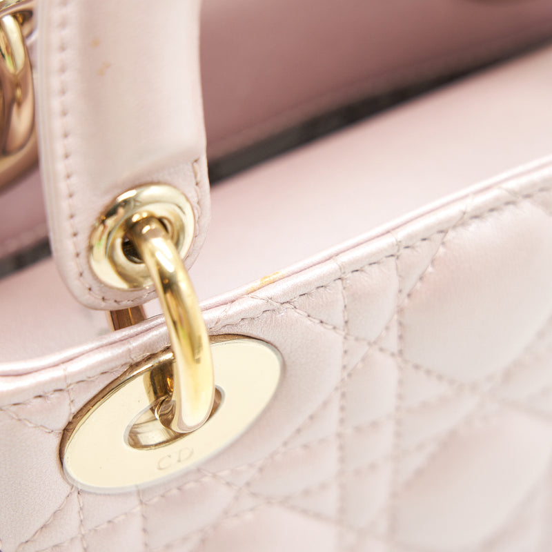 DIOR MINI LADY WITH CHAIN LOTUS PEARL GHW