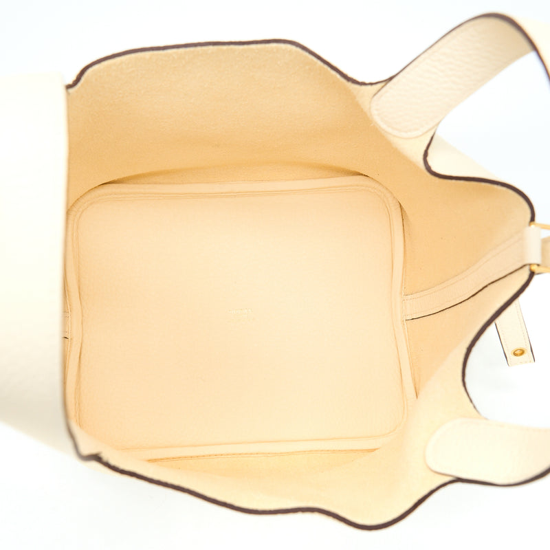 Hermes Picotin 22 Lock Bag Clemence Nata GHW Stamp Z