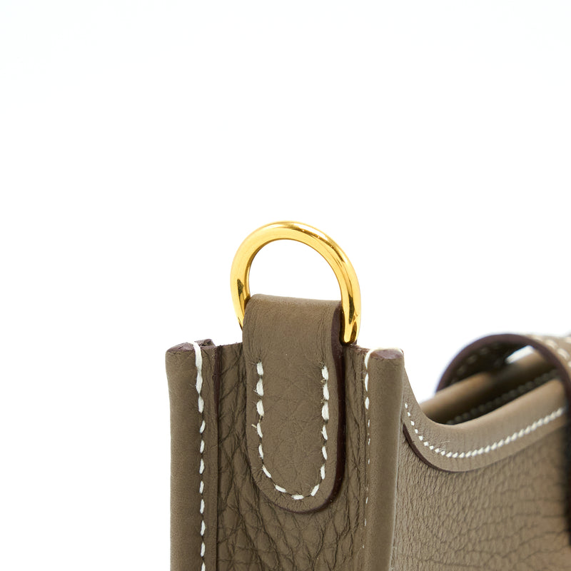 Hermes Mini Evelyne Clemence Etoupe GHW Stamp Z