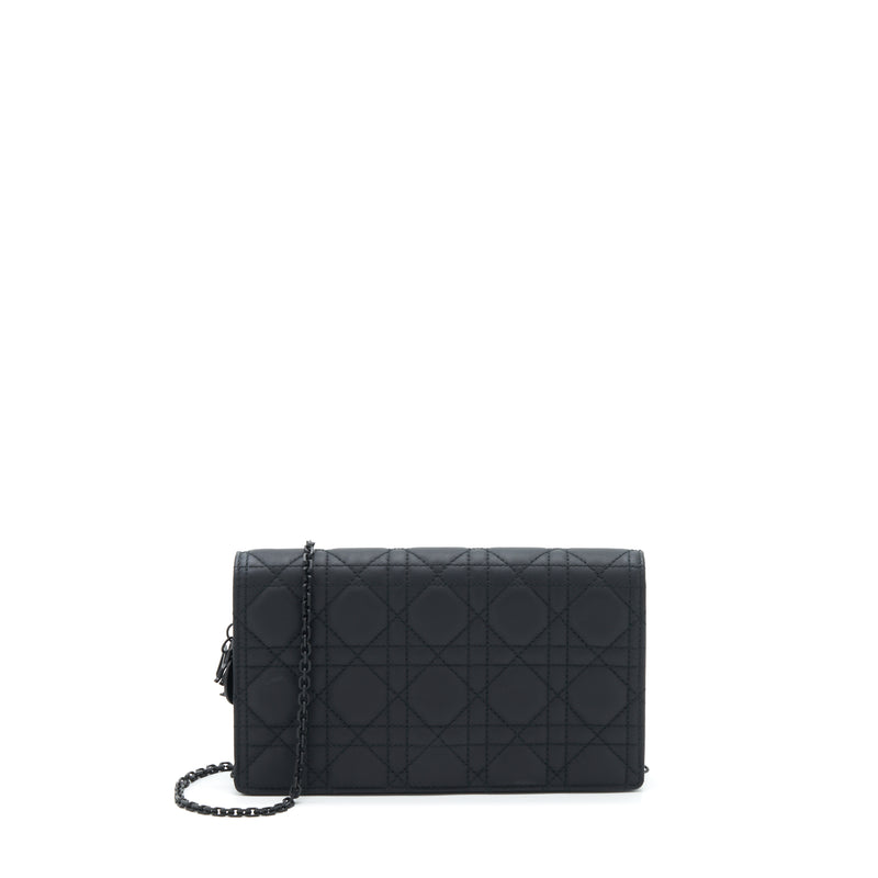 Lady Dior Pouch Black Ultramatte Cannage Calfskin