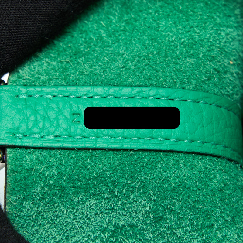 Hermes Picotin Lock Touch bag PM Menthe/ Vert Jade Clemence leather/ Matt alligator  crocodile skin Silver hardware