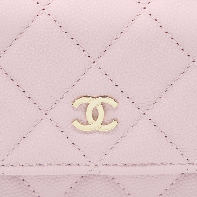 Chanel Classic Wallet On Chain Caviar Light Pink LGHW