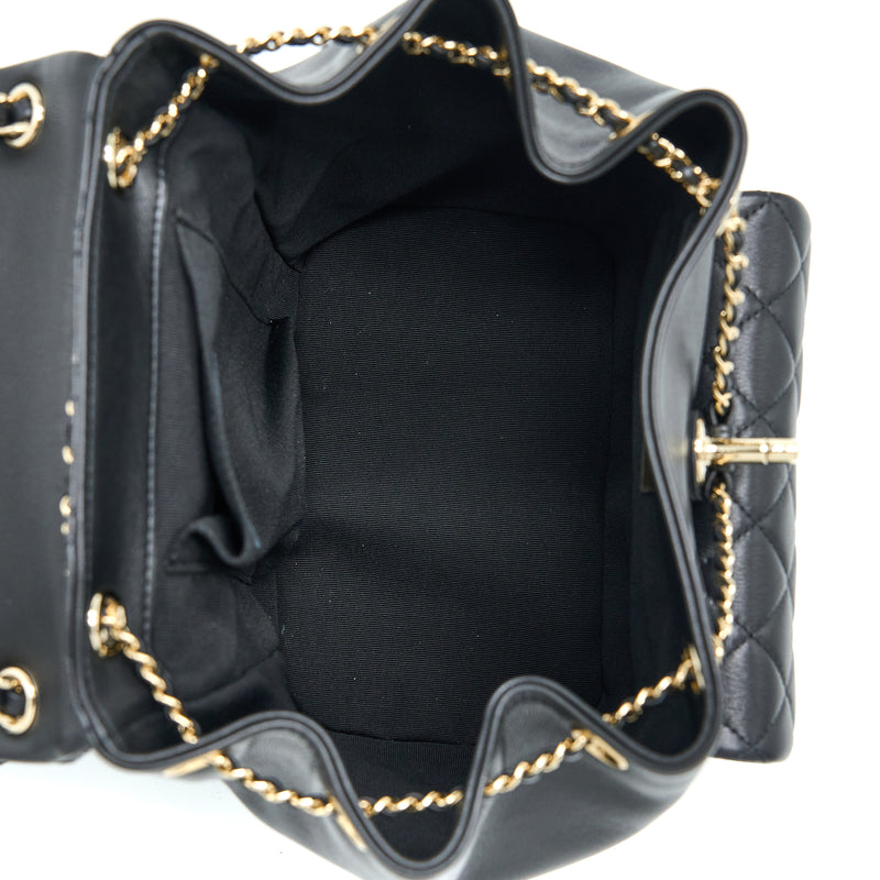 Chanel 23C Large Duma Backpack Calfskin Black LGHW (Microchip)