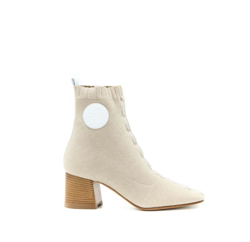 Hermes Size 36 Duo Ankle Boots Nocciola /Blanc
