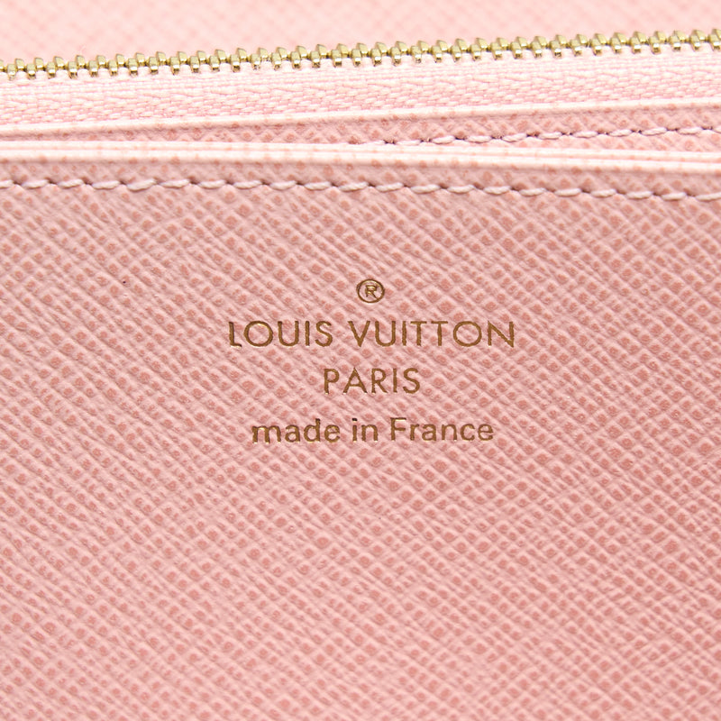 Louis Vuitton Zippy Wallet Damier Ebene Canvas/ Rose Ballerine GHW