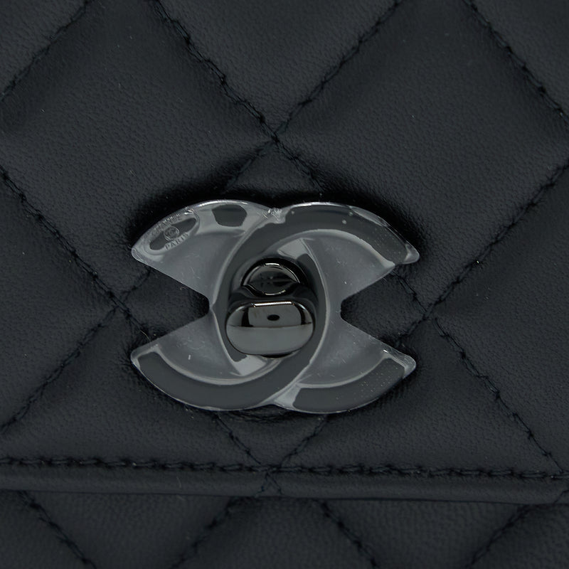 Chanel Square Trendy CC Wallet On Chain Lambskin So Black