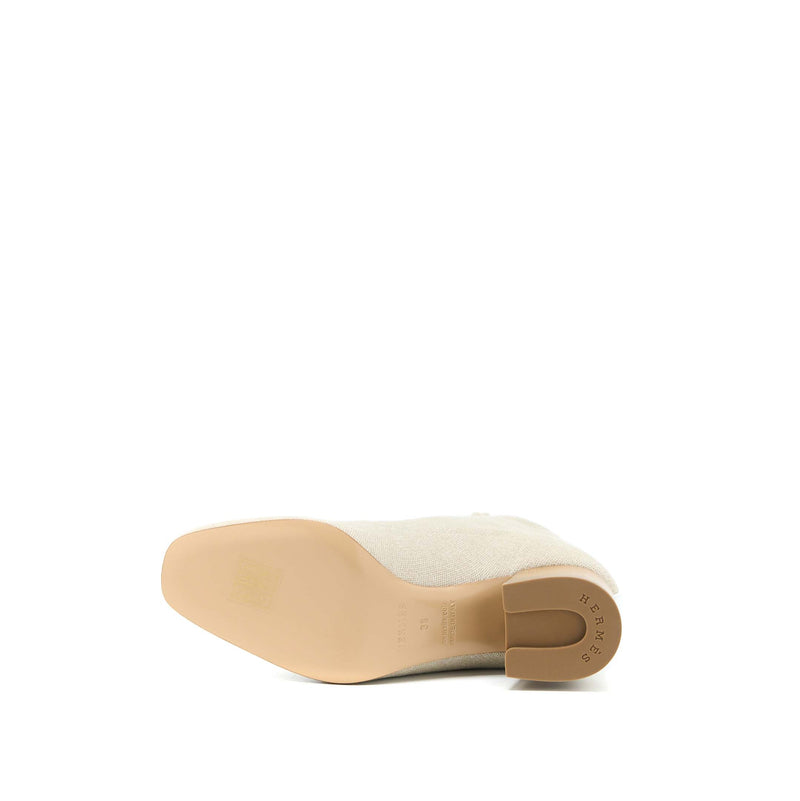 Hermes Size 36 Duo Ankle Boots Nocciola /Blanc
