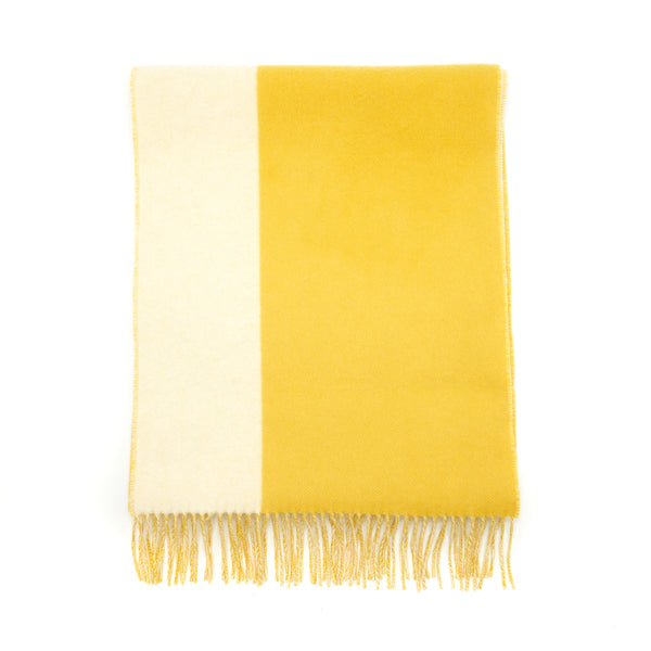 Hermes 100% Cashmere Scarf Yellow 40×195cm