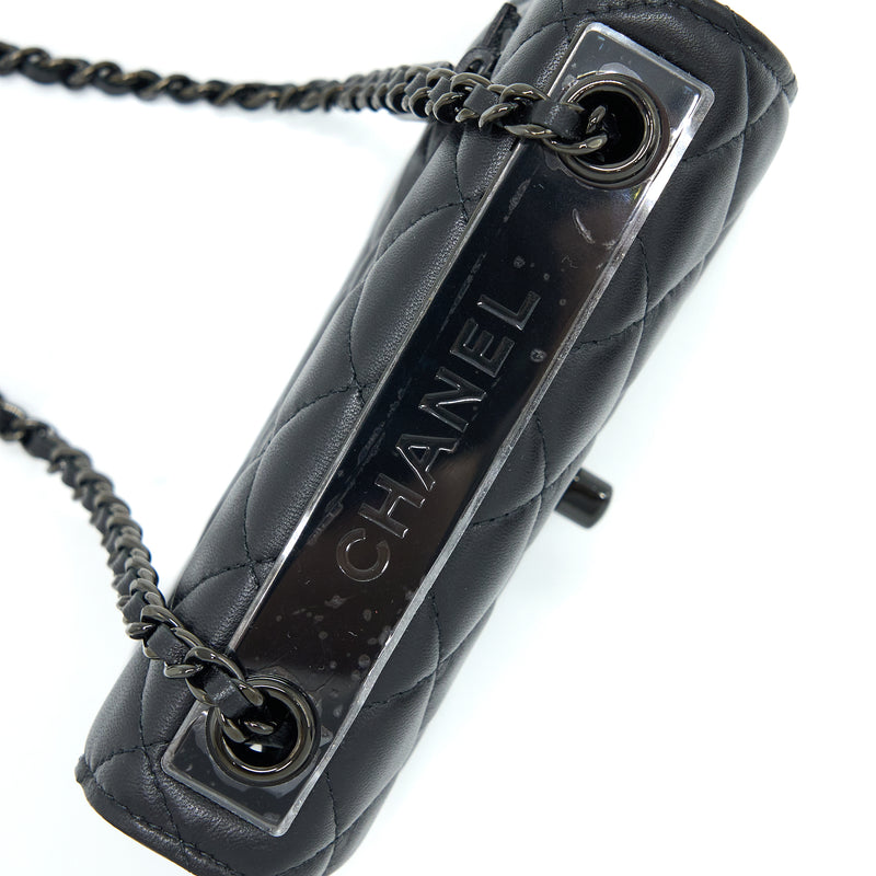 Chanel Square Trendy CC Wallet On Chain Lambskin So Black