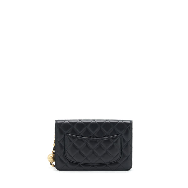 Chanel Pearl Crush Wallet On Chain Lambskin Black GHW