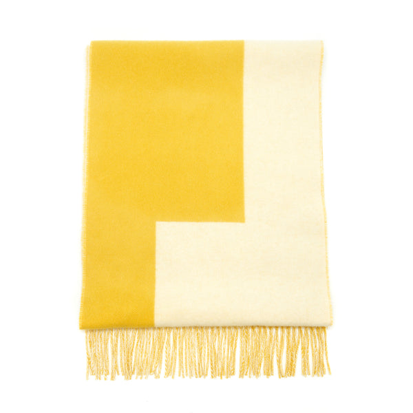 Hermes 100% Cashmere Scarf Yellow 40×195cm