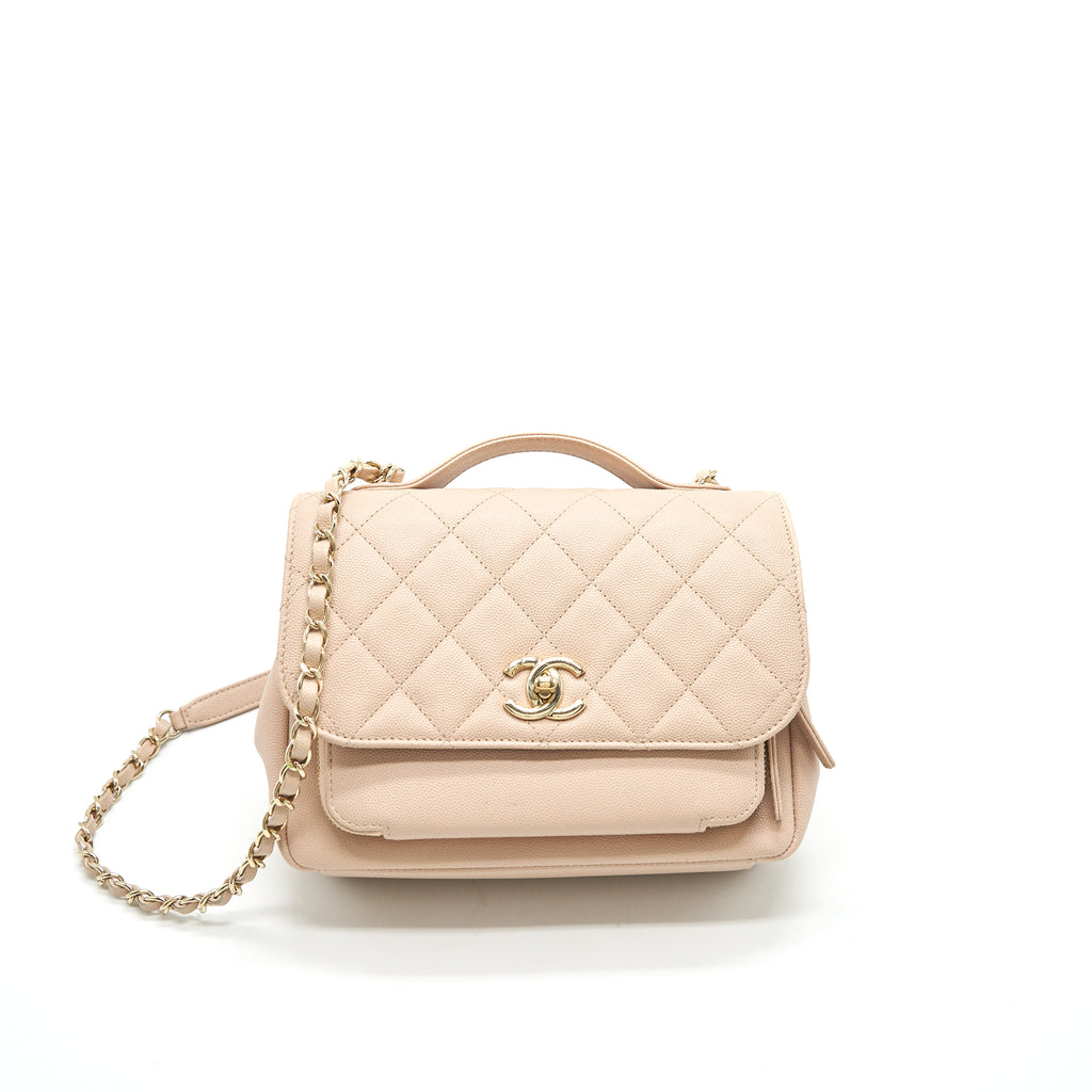 CHANEL Caviar Quilted Medium Business Affinity Flap Beige 1177086