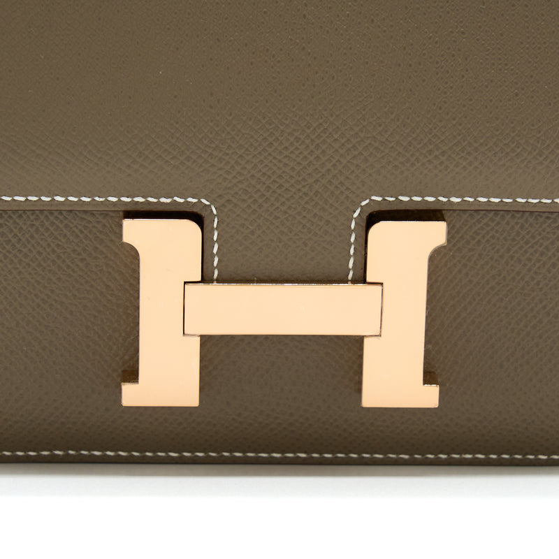 Hermes Mini Constance Epsom Etoupe RGHW Stamp U