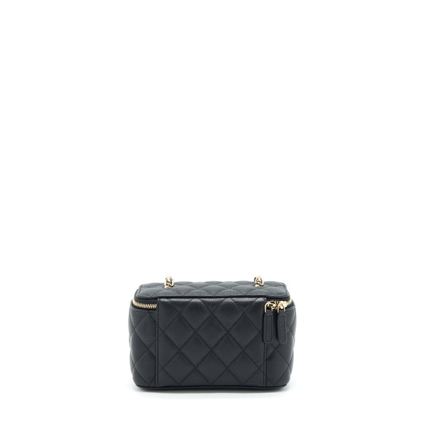 Chanel 22P Long Vanity With CC Logo Chain Caviar Black LGHW