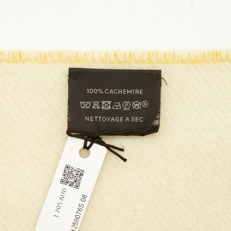Hermes 100% Cashmere Scarf Yellow 40×195cm