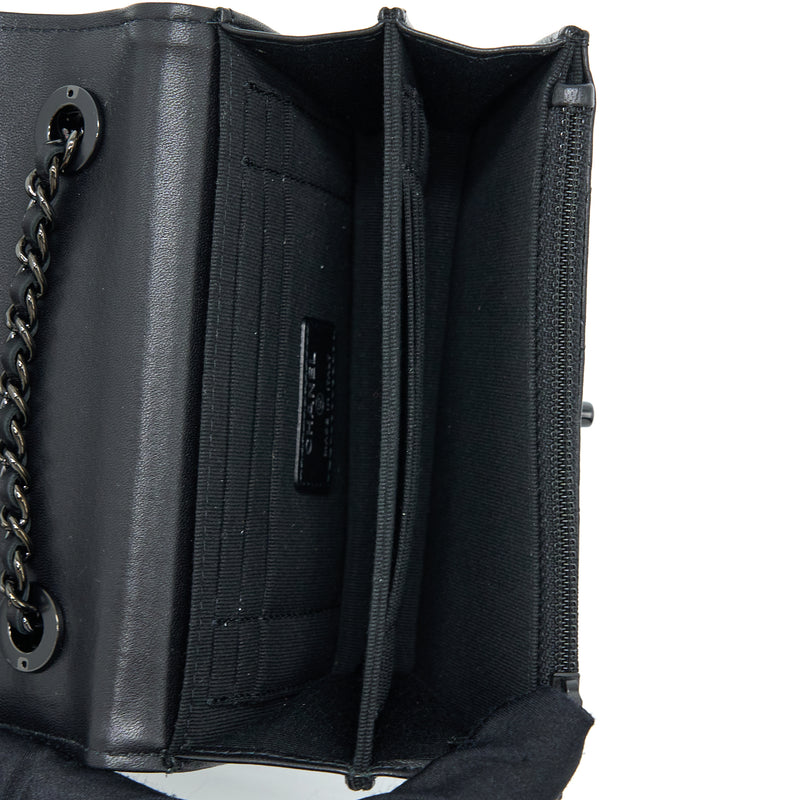 Chanel Square Trendy CC Wallet On Chain Lambskin So Black