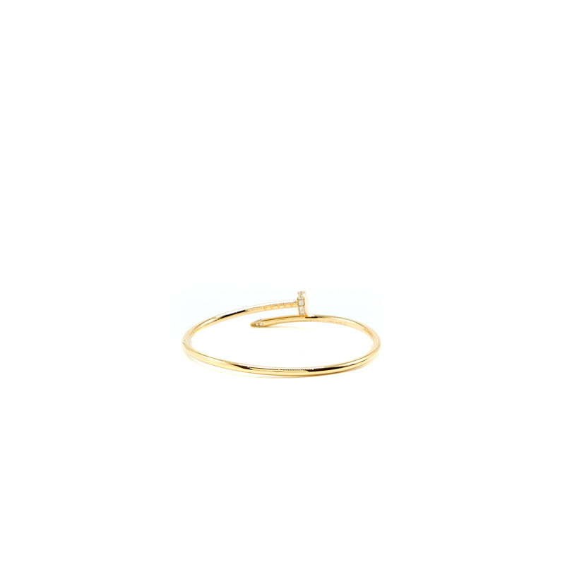 Cartier Size 15 Juste Un Clou Bracelet, Small Model Yellow Gold with Diamonds