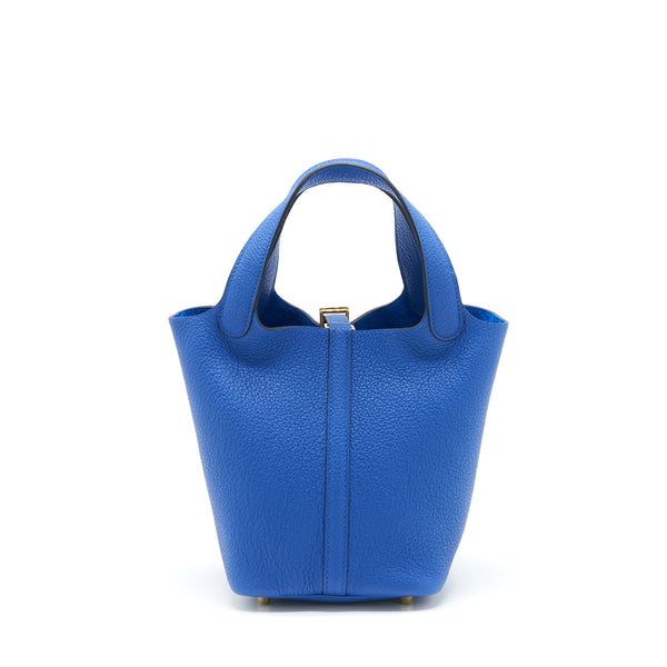 Hermes Picotin 18 Lock Bag Taurillon Maurice Bleu De France GHW Stamp Z