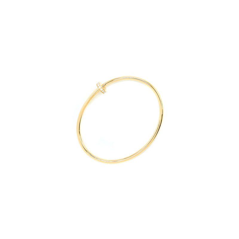 Cartier Size 15 Juste Un Clou Bracelet, Small Model Yellow Gold with Diamonds