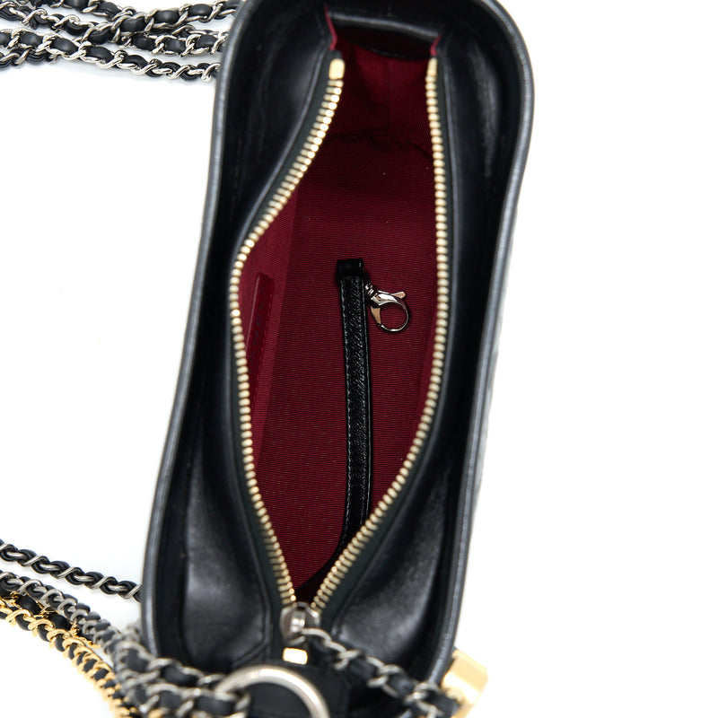 Chanel Small Gabrielle Hobo Bag Calfskin Black With Multicolour Hardware