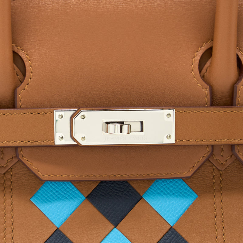 Hermes Birkin 30 Tressage Swift/Epsom Gold/Bleu Indigo/Bleu Nord SHW Stamp D