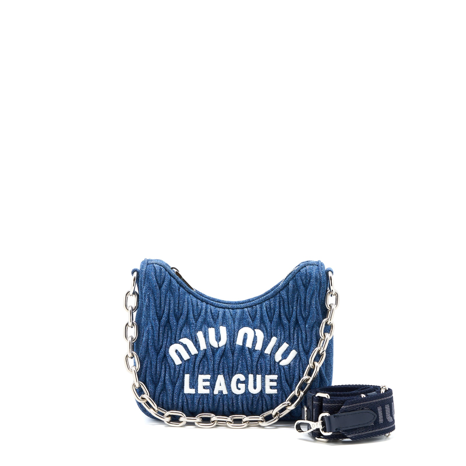 バッグ MIUMIU / damage denim hand bag blue-denim-jeans-miu-crystal-