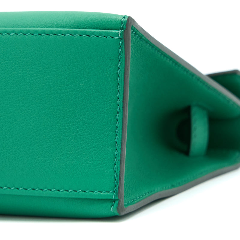 Hermes Kelly Pochette Swift U4 Vert Vertigo GHW Stamp C