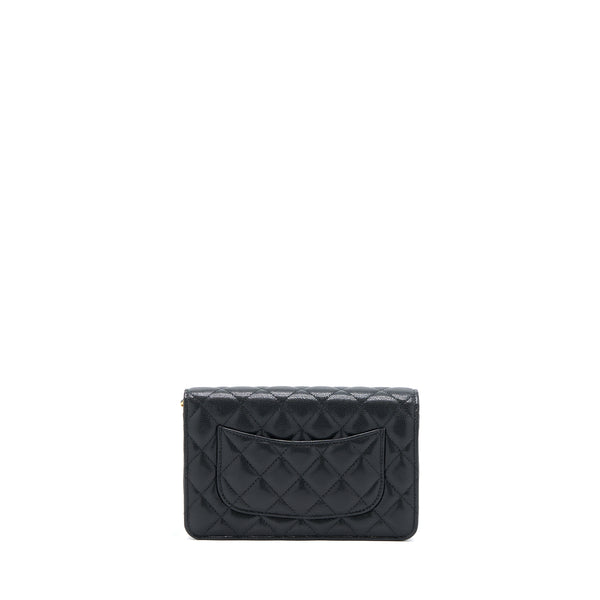Chanel 22A Wallet On Chain Caviar Black GHW (Microchip)