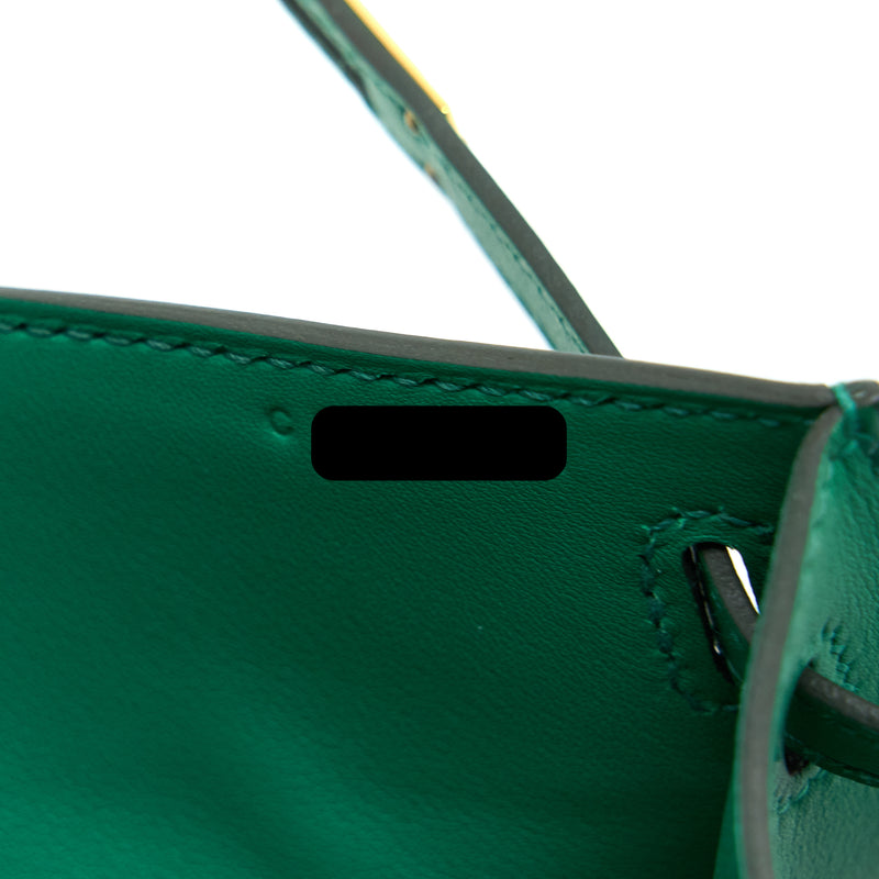 Hermes Kelly Pochette Swift U4 Vert Vertigo GHW Stamp C