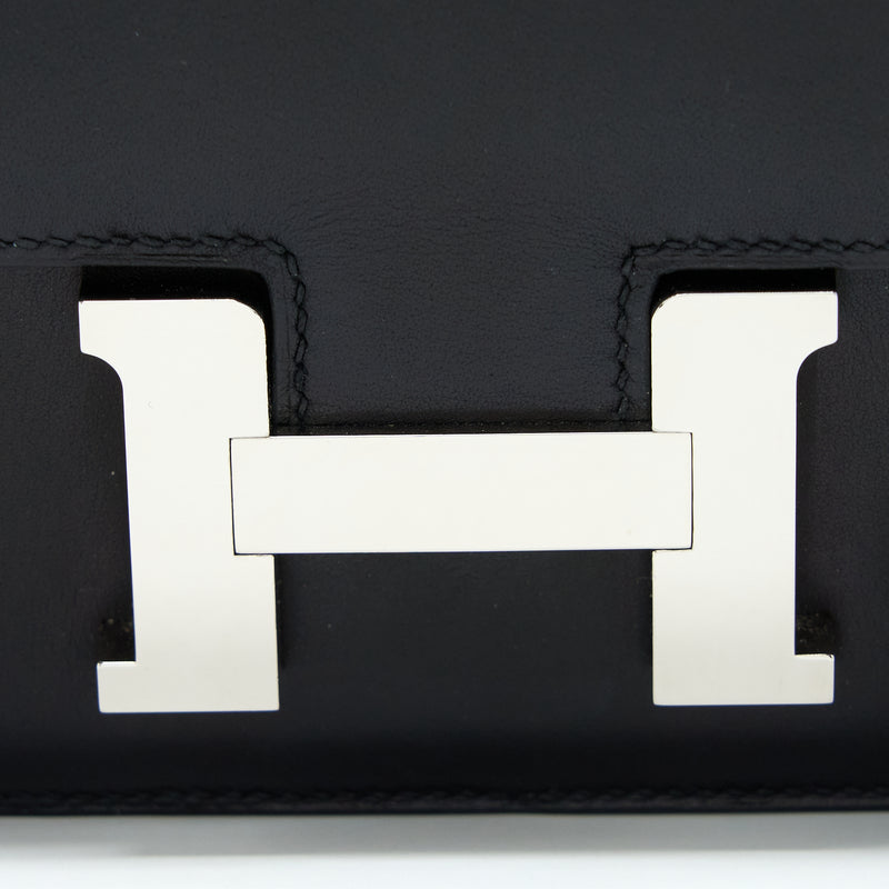 Hermes Mini Constance Sombre Black SHW Stamp A