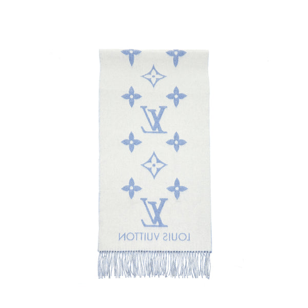 Louis. Vuitton Cashmere Shawl in Light Blue and Grey